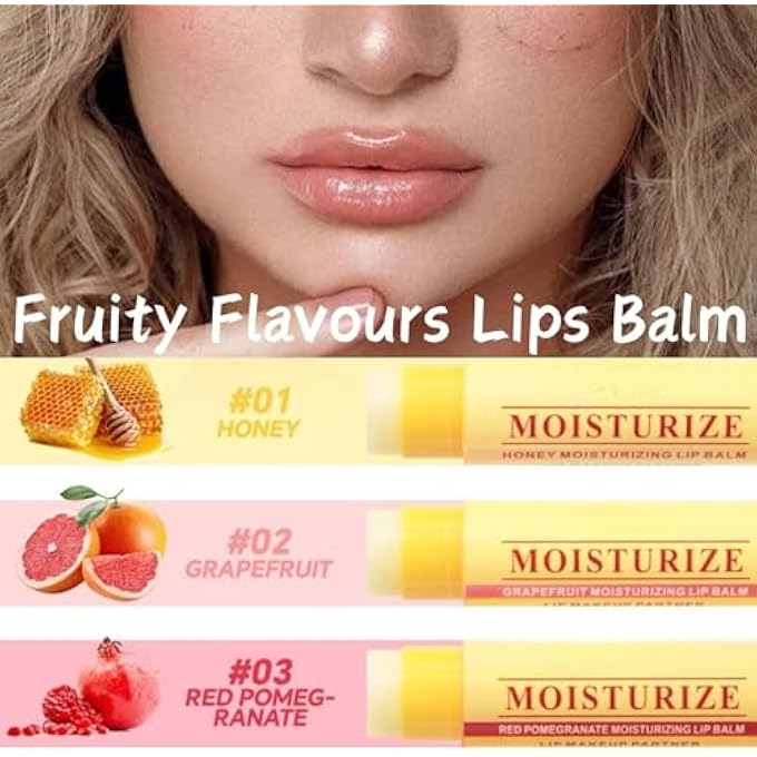LBOYLOVE 3 PCS LIP BALM GIFT SET, BEES LIPS BALM MULTIPACK WITH 3 FRUITY FLAVOURS NATURAL FORMULA, MOISTURISING LIP BUTTER BALMS DUO FOR DRY LIPS, DAILY LIPCARE - Image 3